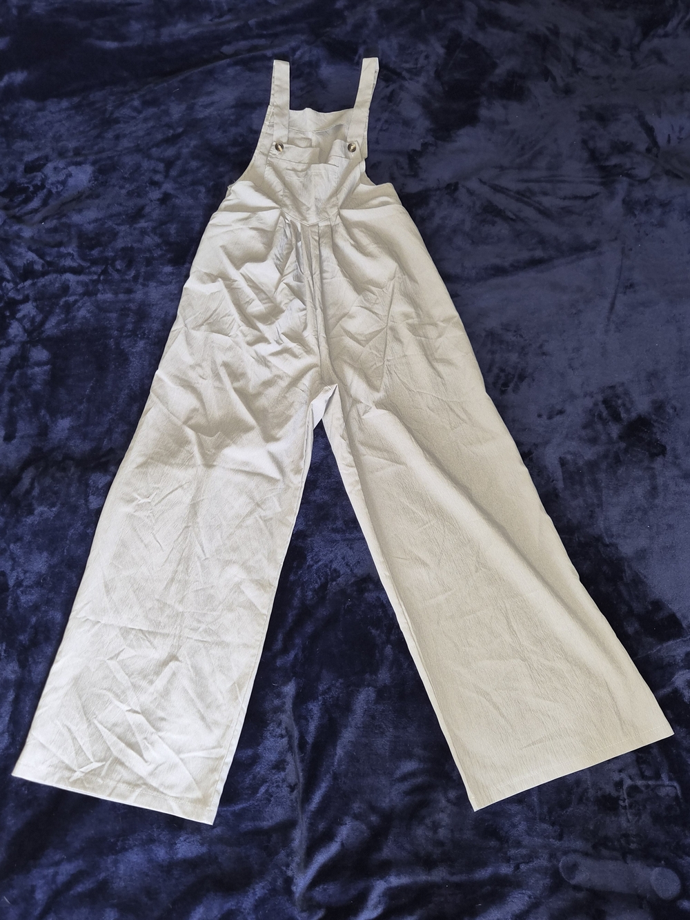Cream Wide-Leg Cotton Overalls - Picture 2 of 10